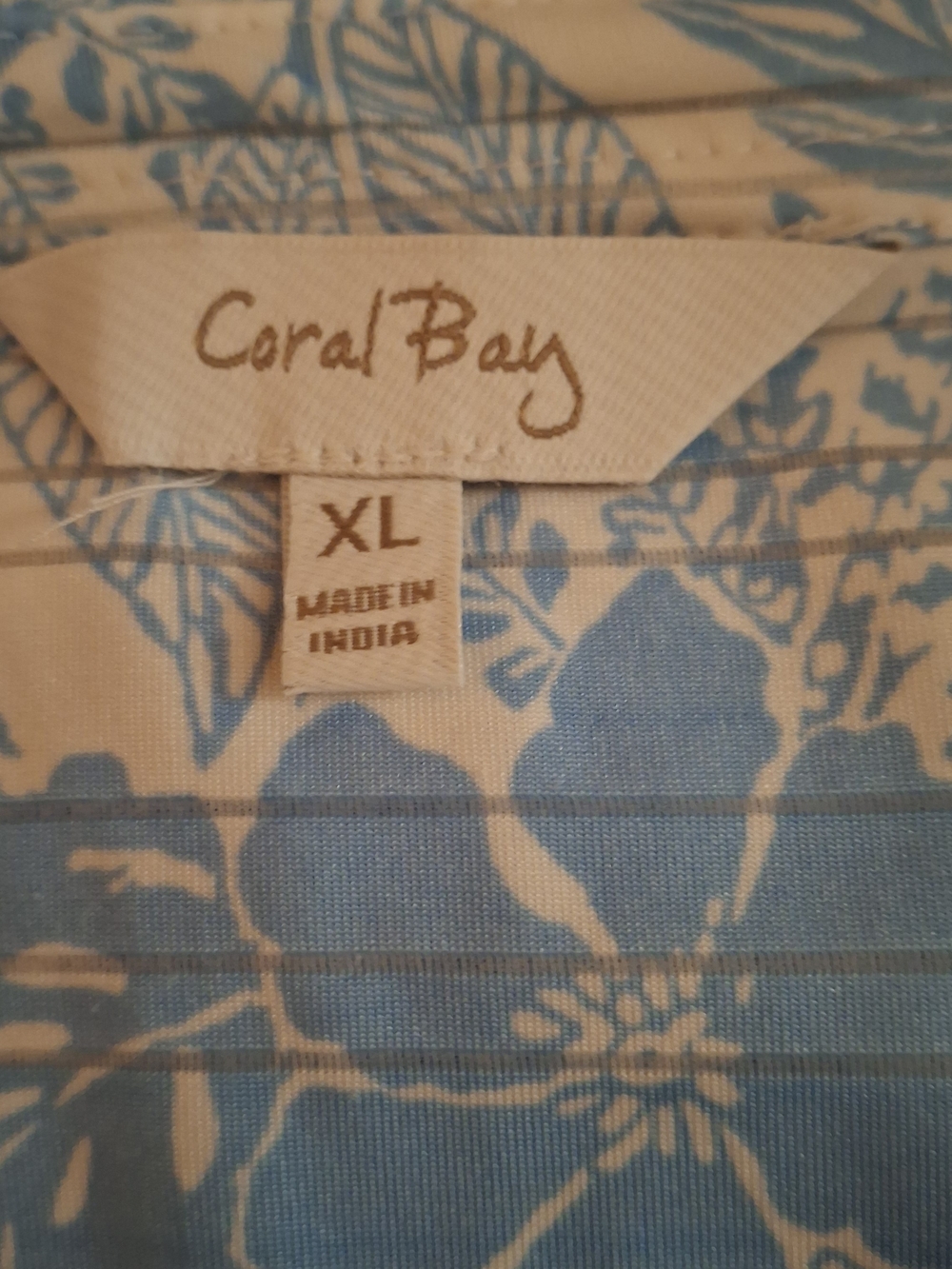 Coral Bay Women's Blue Floral Short Sleeve Popover Top - Picture 5 of 7